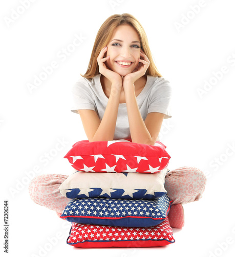 Beautiful young girl with p...