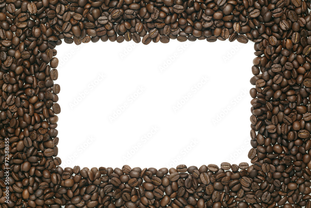 Caffe edition, coffee beans on white background Caffe edition, coffee beans on white background