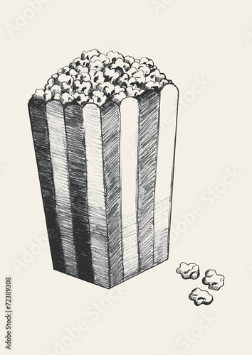 Sketch illustration of popcorn