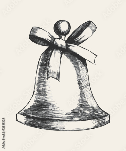 Christmas bell in sketch style illustration