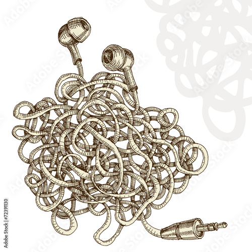 Tangled earphones