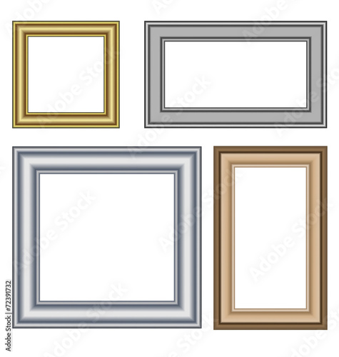 Four multicolored frames isolated on white