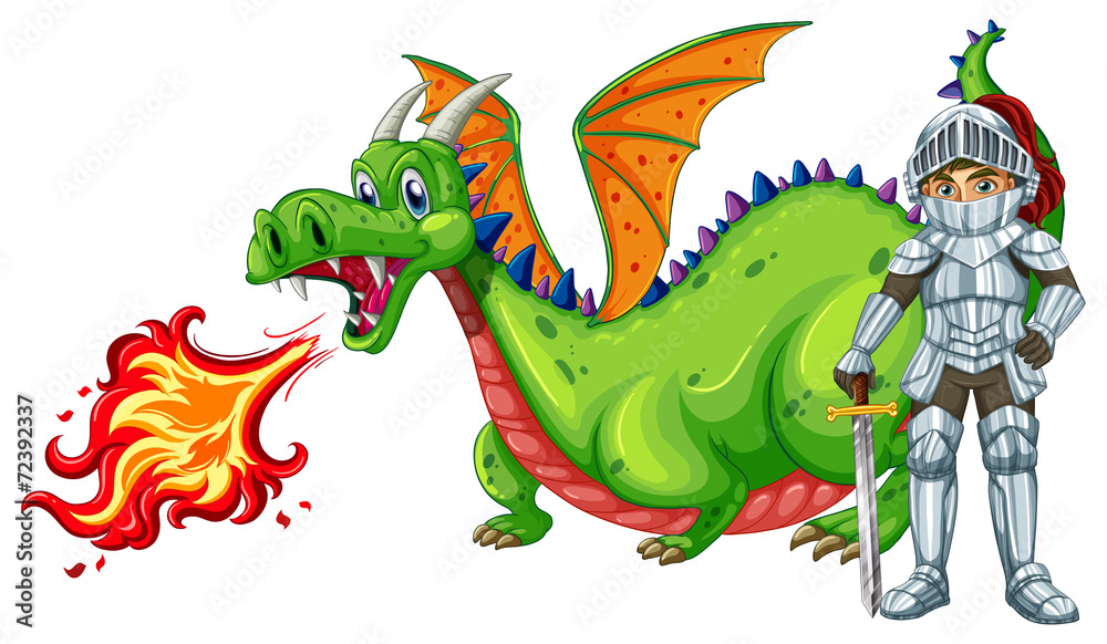 Dragon and knight Dragon and knight
