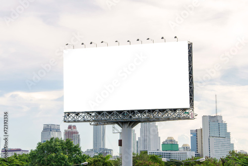 Wallpaper Mural large blank billboard on road with city view background Torontodigital.ca