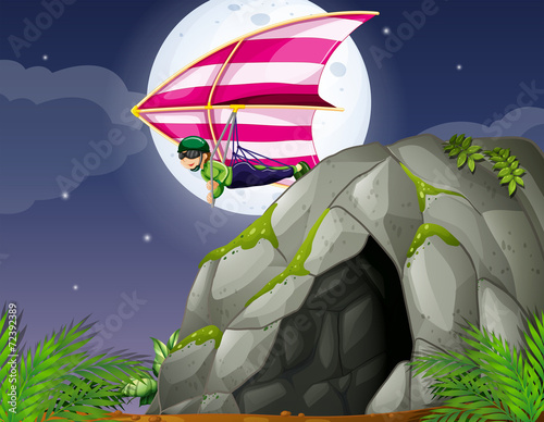 Cave and hanggliding