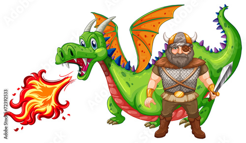 Viking and dragon