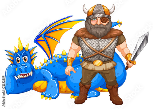 Viking and dragon