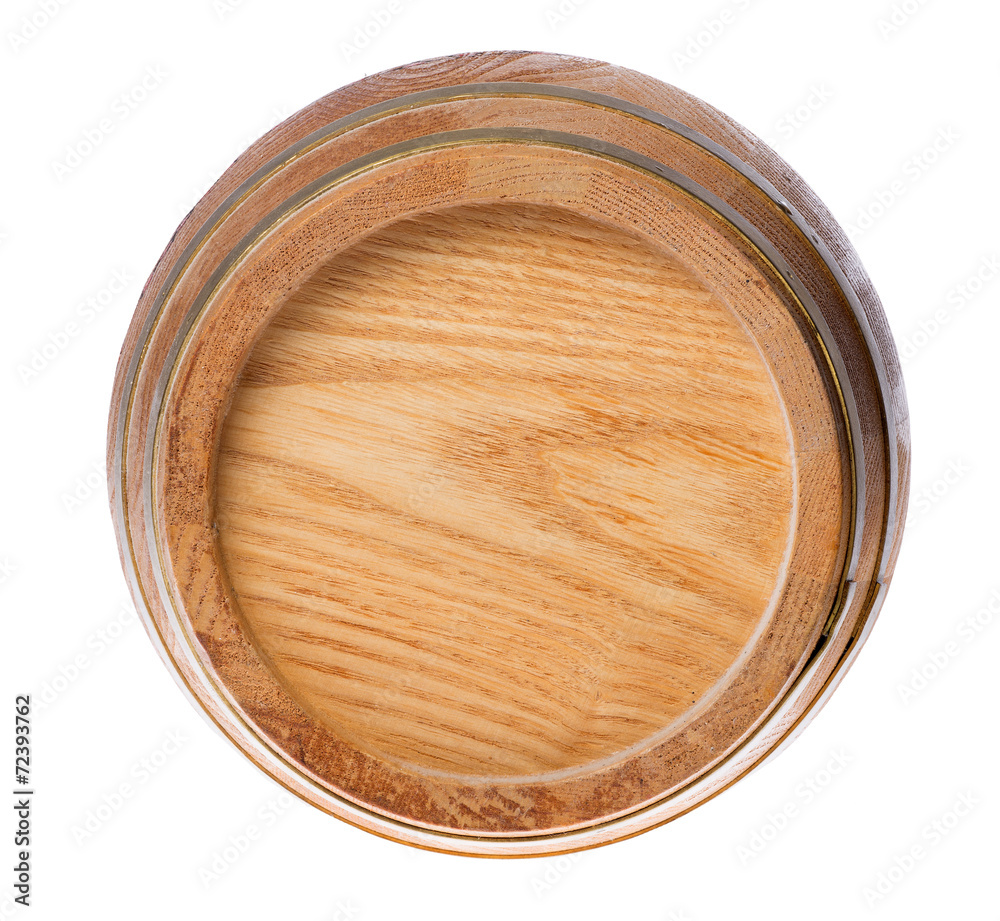 single wood cask on white single wood cask on white