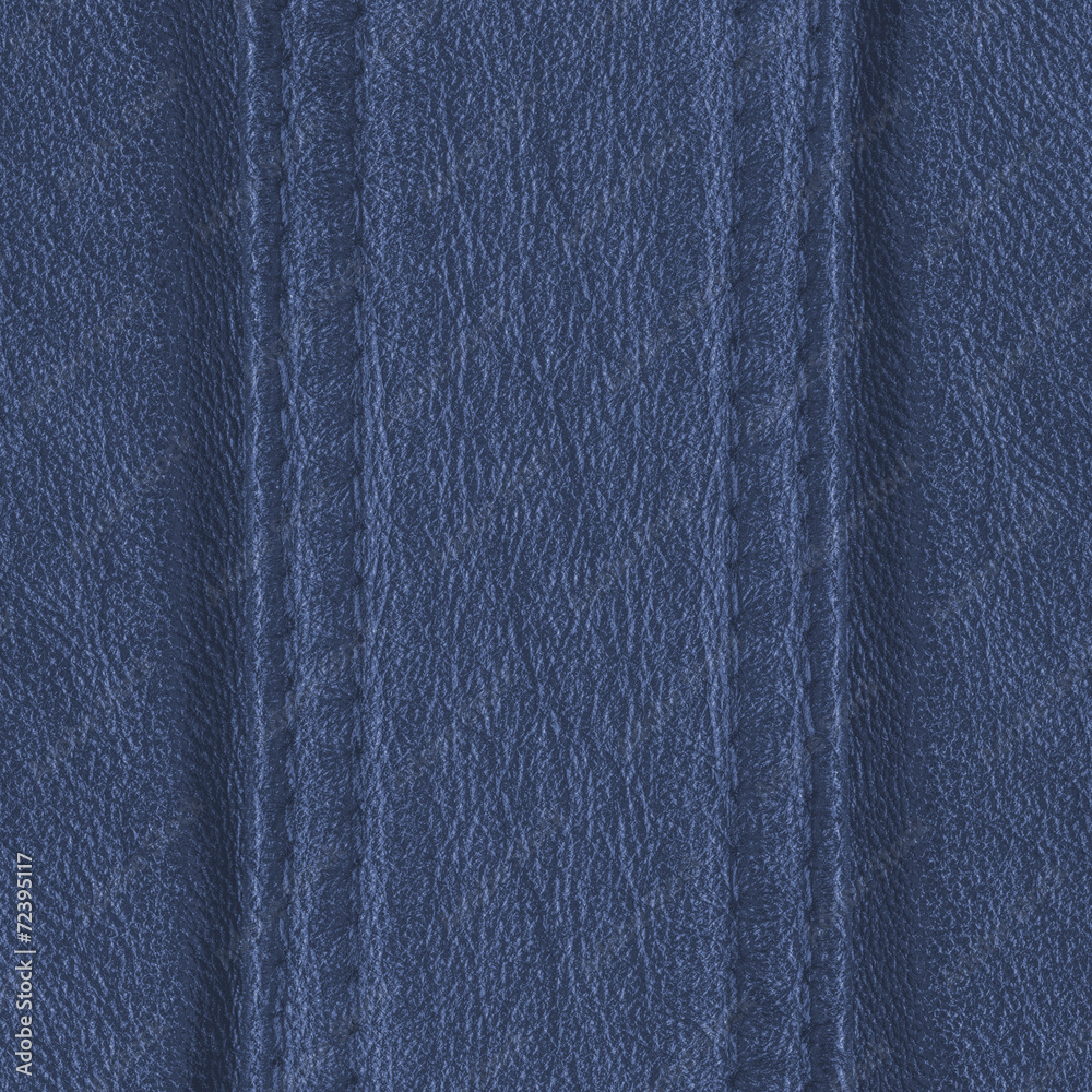 Fototapeta premium blue leather texture as background, seams