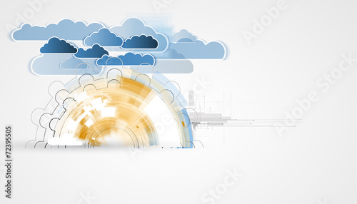 Integration technology with nature, sky. Best ideas for Business