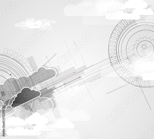 Integration technology with nature, sky. Best ideas for Business