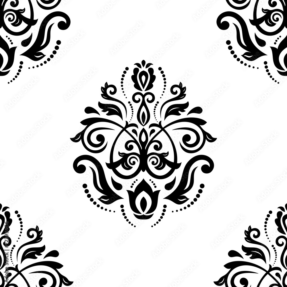 Damask Seamless Vector Pattern. Orient Background