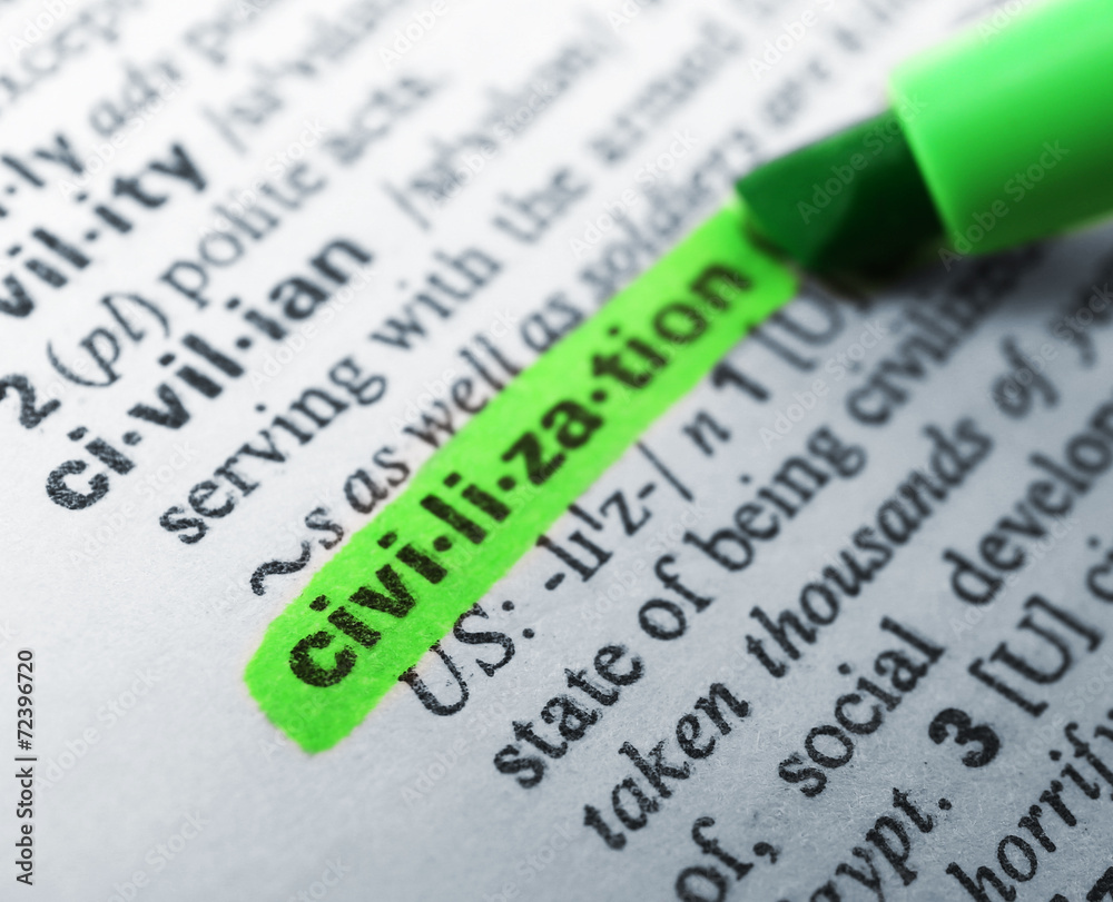 Green marker highlighting word in dictionary