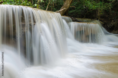 Waterfall in deep rain forest jungle  Huay Mae Kamin Waterfall i