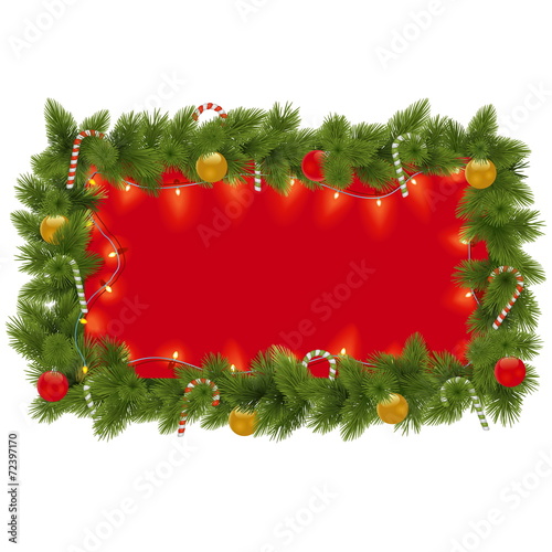 Vector Fir Frame with Garland