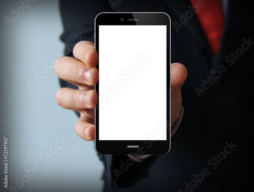 blank businessman smartphone
