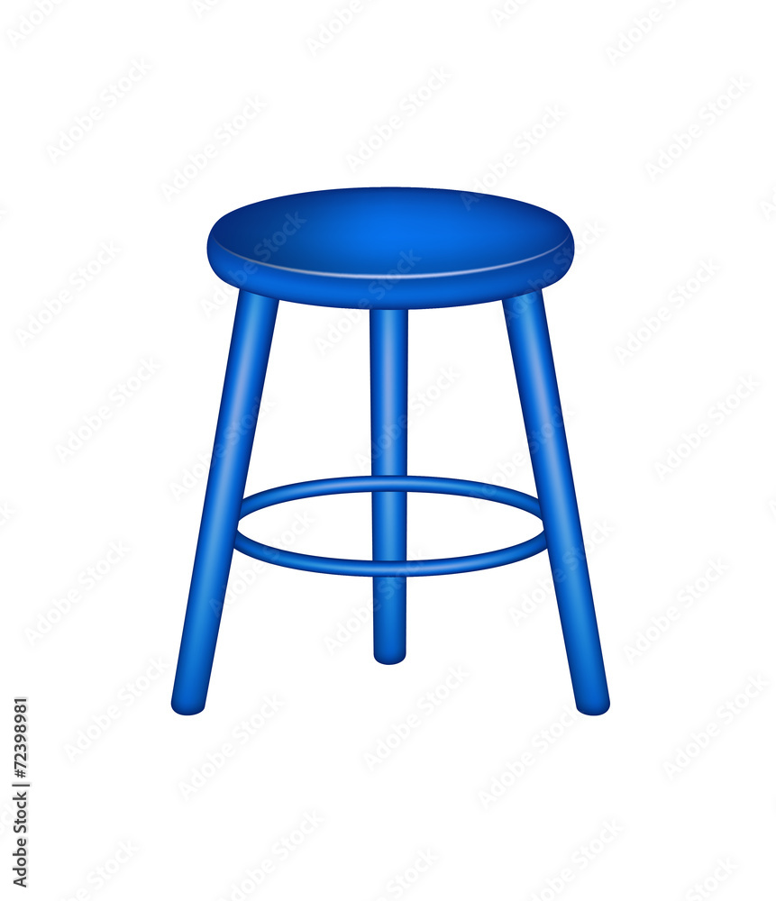 Retro stool in blue design Retro stool in blue design