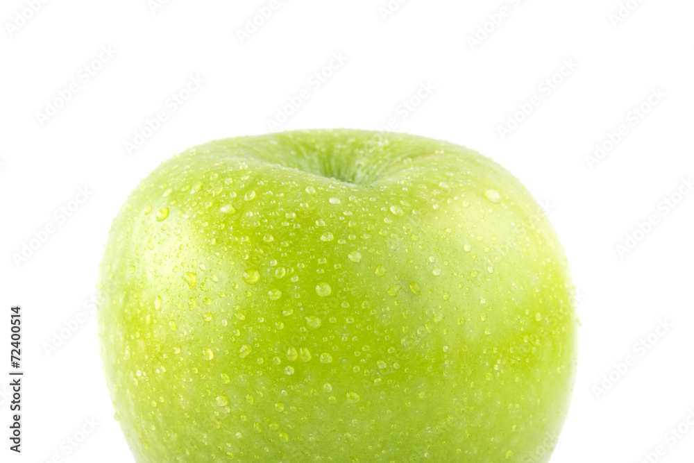 apple fruit with water drops isolated on white background apple fruit with water drops isolated on white background