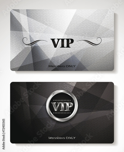 Set of platinum Vip cards with the abstract background