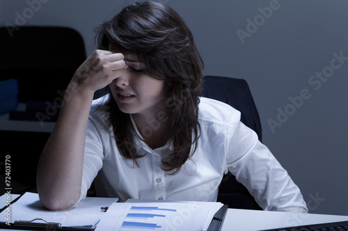 Broken and crying businesswoman photo
