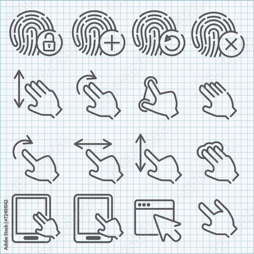 Vector line icons set