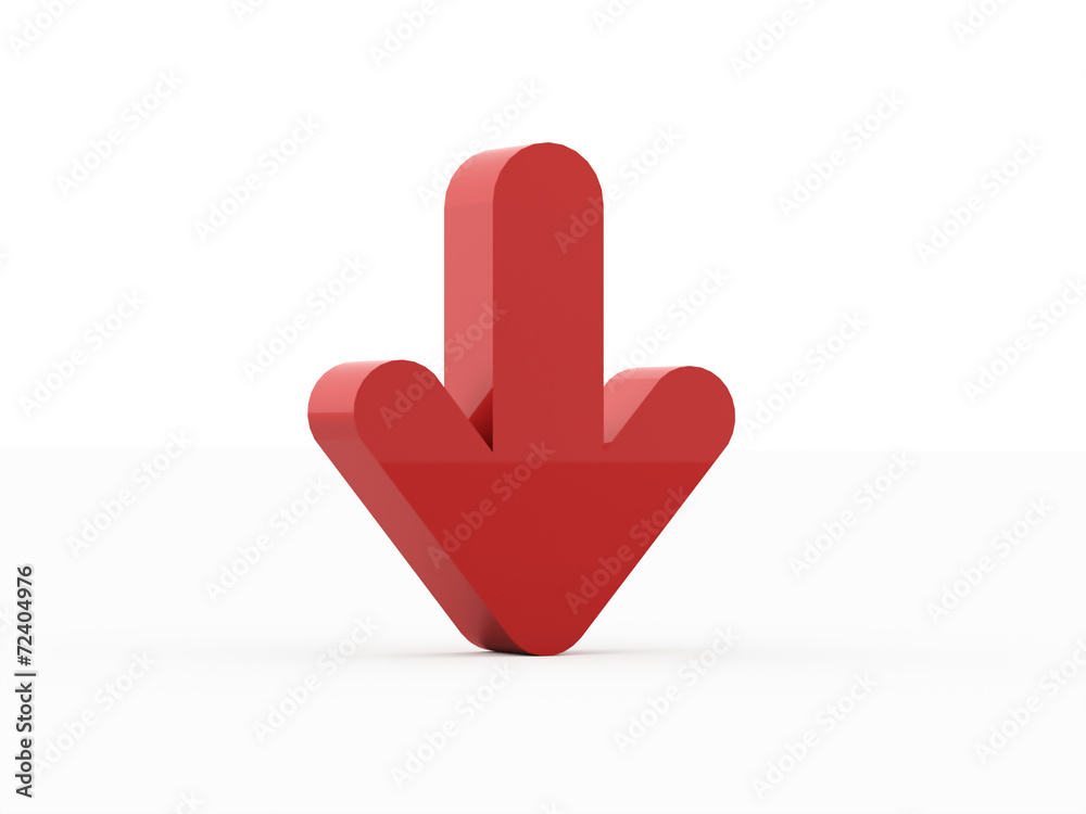 Single red arrow business concept rendered