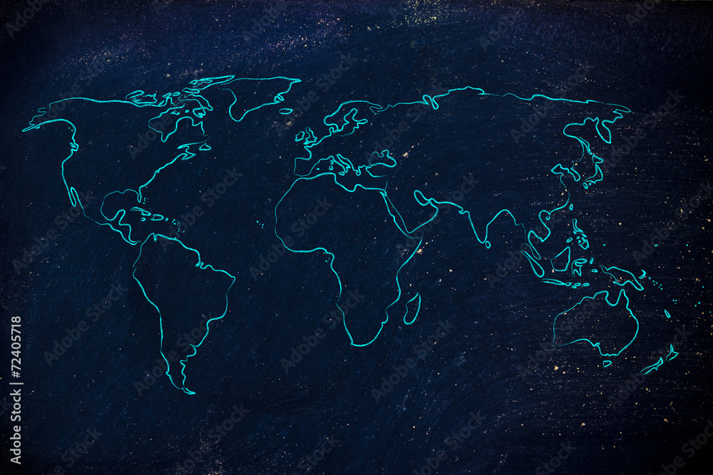 Naklejka premium world map design: go global