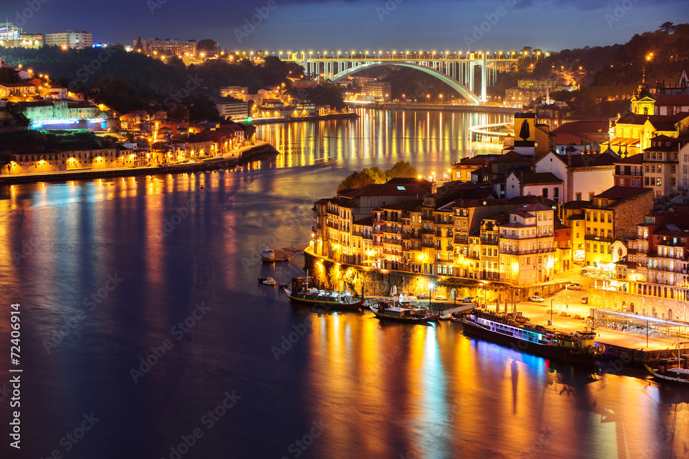 Porto city in the night
