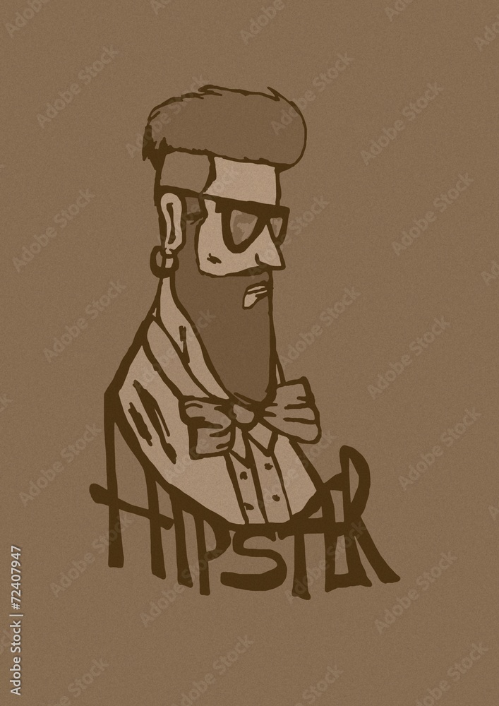 Hipster head vintage