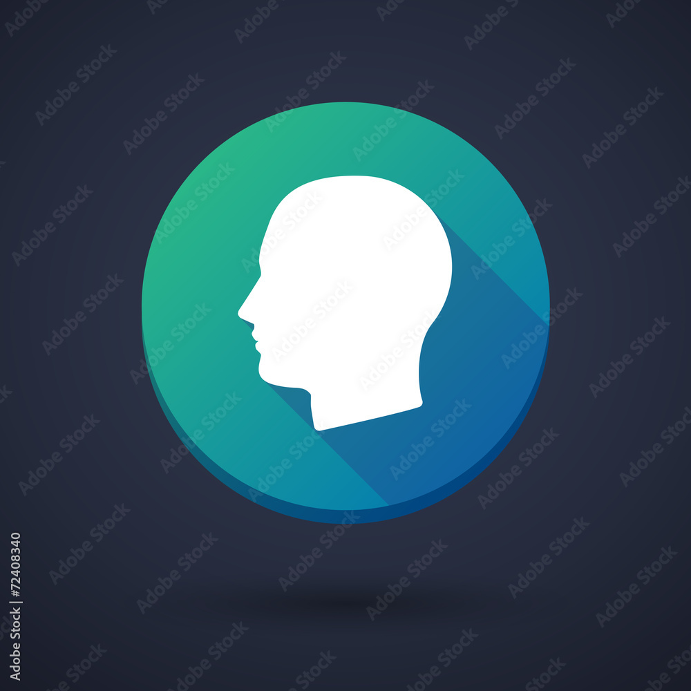 Long shadow icon with a head Long shadow icon with a head