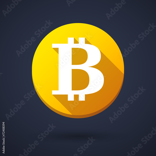 Long shadow icon with a currency sign