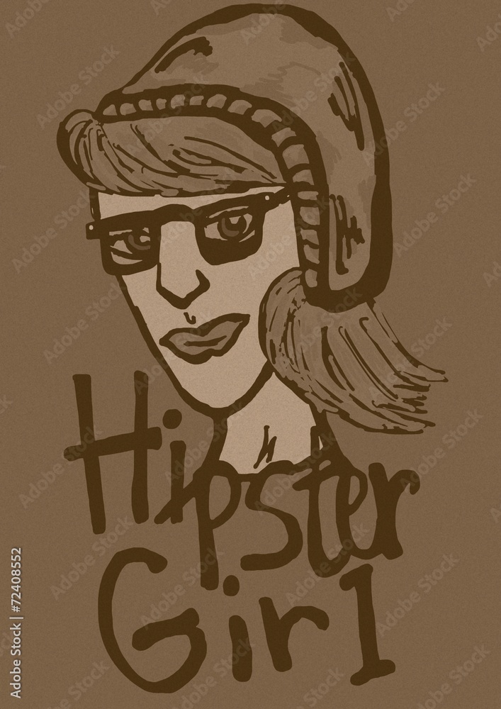 Fototapeta premium Vintage hipster girl icon