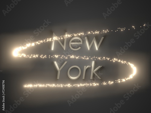 Obraz na płótnie New York. Text, background with golden text w salonie