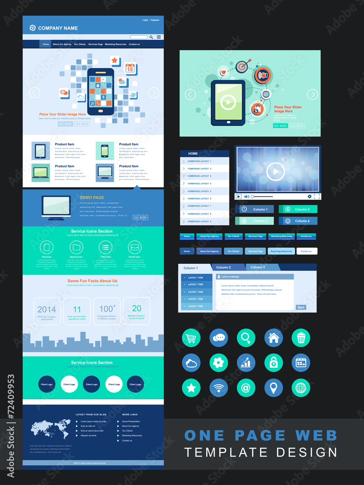 modern technology one page website design modern technology one page website design