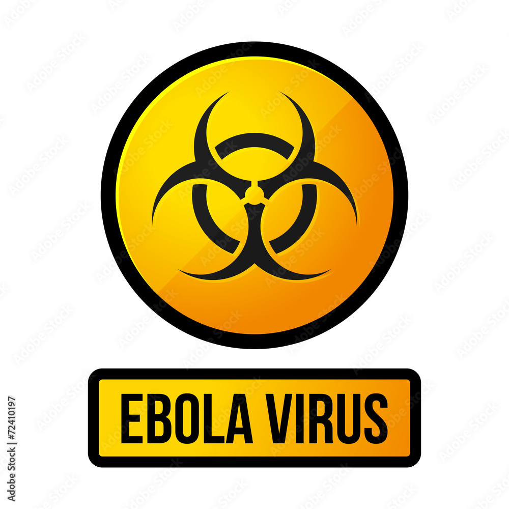 Ebola Yellow Danger Sign. Vector