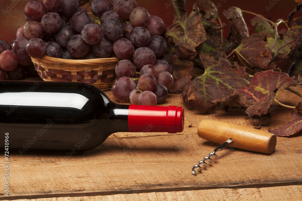 Obraz premium Wine and corkscrew