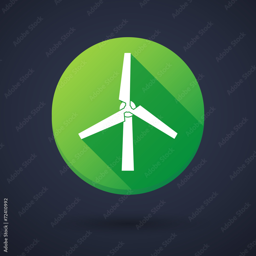 Long shadow icon with a wind generator Long shadow icon with a wind generator