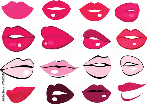 Cute fun pink lips shape collection
