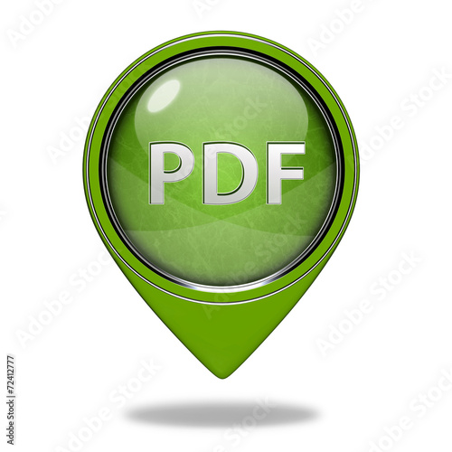 Pdf pointer icon on white background photo