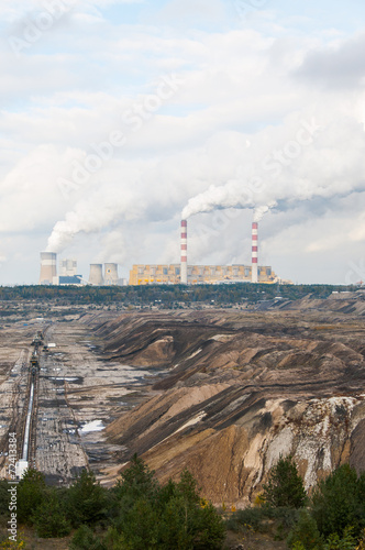 An open pit mine