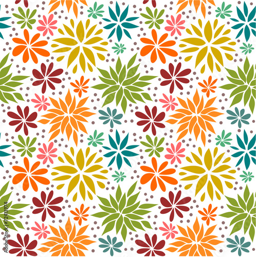 Cute colorful seamless floral background