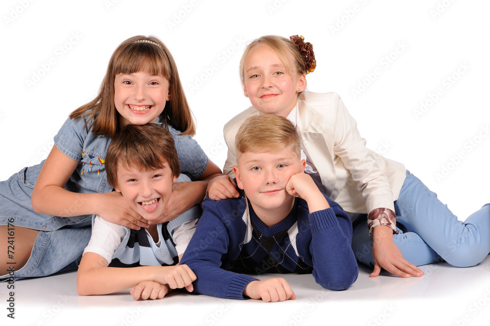 children lying on the floor