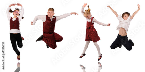 Group of children jumping