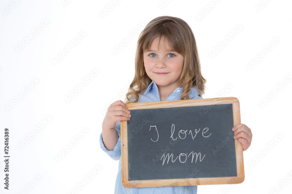 portrait of nice child holding blackboard portrait of nice child holding blackboard