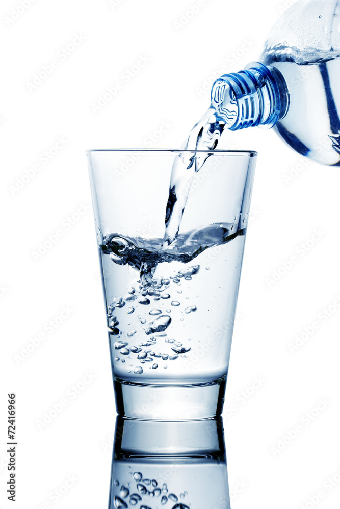 Pouring water into glass