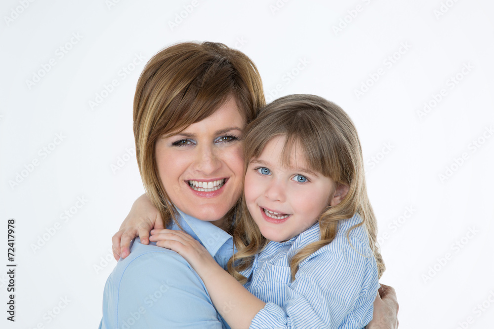portrait of smiling female couple on white background portrait of smiling female couple on white background