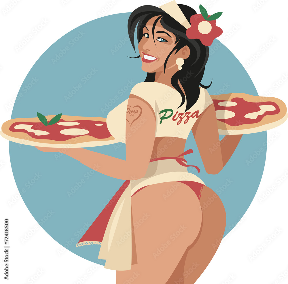 Sexy Pizza Girl Stock Illustration | Adobe Stock
