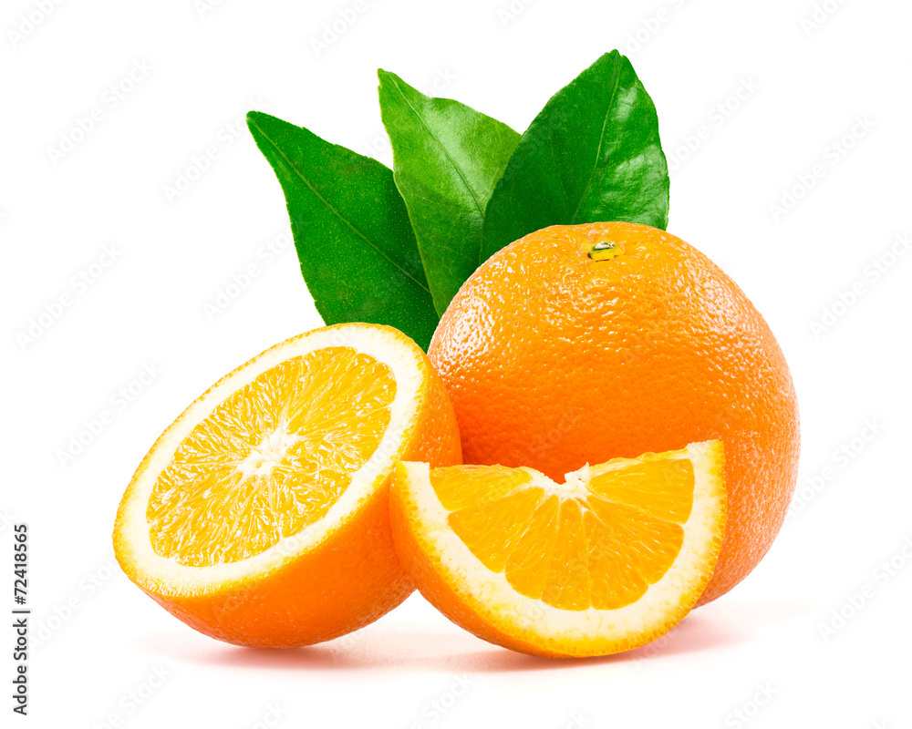 Orange over white background Orange over white background