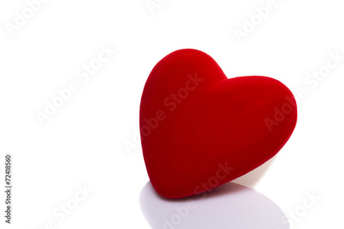 red hart on white