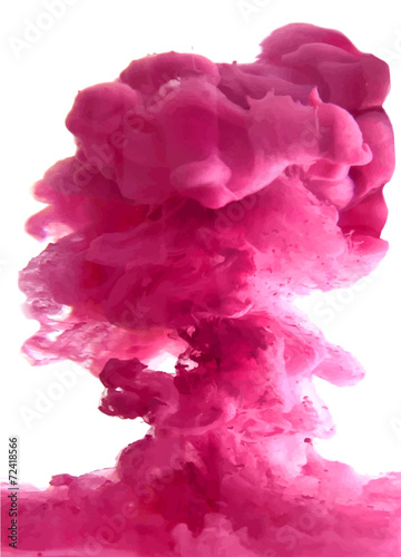 Pink cloud of ink